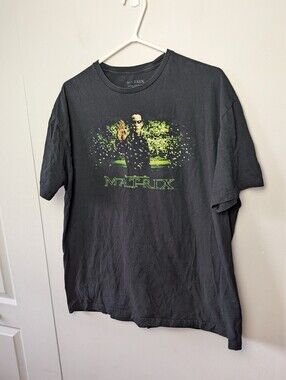 THE MATRIX T-shirt Men Size XL Black And Green 100% Cotton Short Sleeve